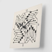 Boho Arrows and Sun V12 Sq ID748 Quadratische Wanduhr (Winkel)