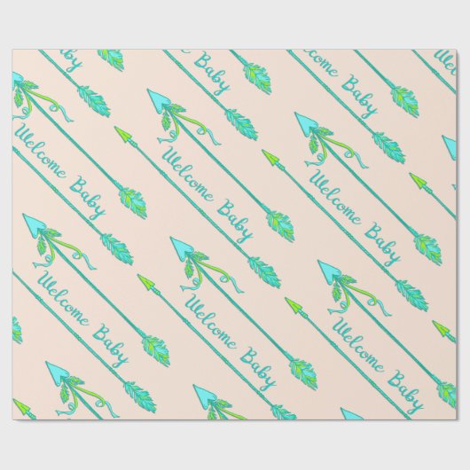 Boho Arrows Baby Duschgeschenkpapier Geschenkpapier (Flach)