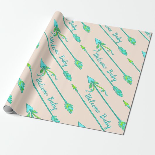 Boho Arrows Baby Duschgeschenkpapier Geschenkpapier (Ungerollt)