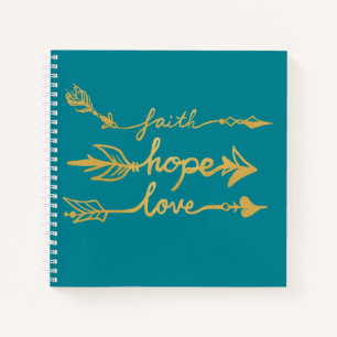 Boho Arrows Faith, Hope, Liebe Notizblock