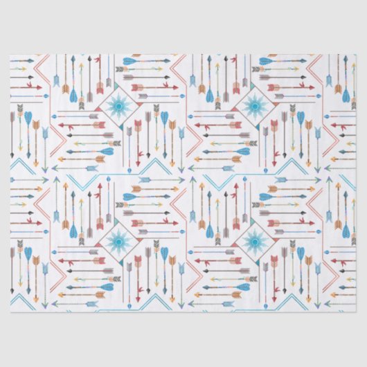 Boho Arrows und Sun V11 White ID748 Seidenpapier (Vorderseite)