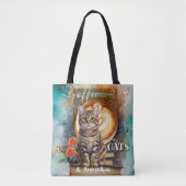 Boho Art Coffee Cats and Books Toag Tasche (Vorderseite)