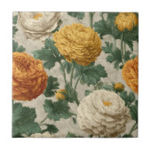 Boho Art Deco Ranunculus Tiles For Artful Floors Fliese (Vorderseite)