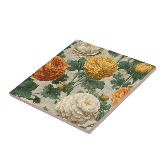 Boho Art Deco Ranunculus Tiles For Artful Floors Fliese (Seite)