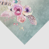 Boho Art Feathers and Blume - Decoupage Seidenpapier (Ausschnitt)