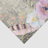 Boho Art Feathers and Blume - Decoupage Seidenpapier (Detail)