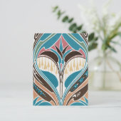Boho Art Nouveau schicke abstrakte Gestaltung Postkarte (Stehend Vorderseite)