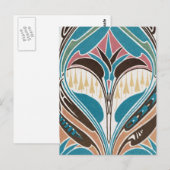 Boho Art Nouveau schicke abstrakte Gestaltung Postkarte (Vorne/Hinten)