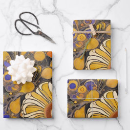 Boho Art Nouveau Wildblume Garden Geschenkpapier Set