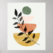 Boho Art Style Moderne Blätter Poster (Vorne)