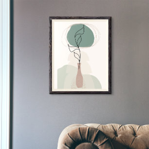 Boho Art Style Moderne Vase Pflanze Poster