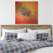 Boho Art Sukkulationen auf orangefarbenem Hintergr Leinwanddruck (Insitu (Schlafzimmer))