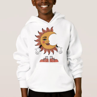 Boho art sun and moon hoodie