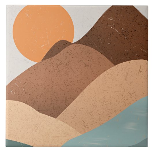 Boho art Sunset Fliese (Vorderseite)