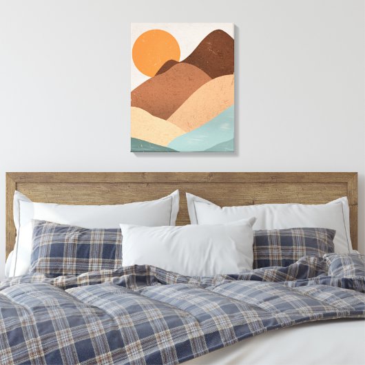 Boho art Sunset Leinwanddruck (Insitu (Schlafzimmer))