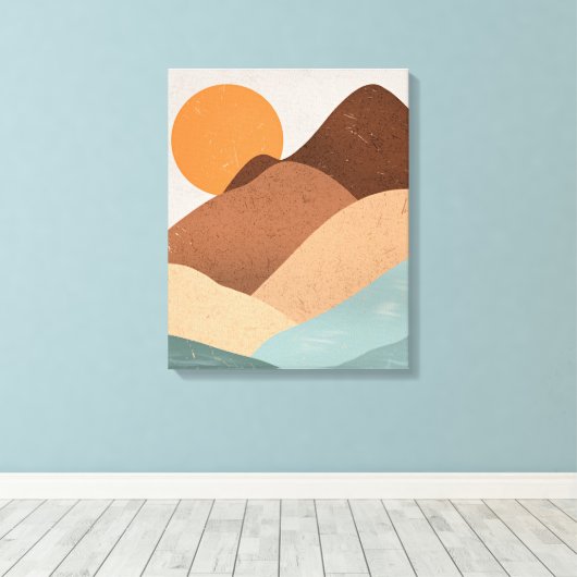 Boho art Sunset Leinwanddruck (Insitu (Holzboden))