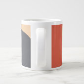 Boho art, terracotta red, blue, white line art Jumbo-Tasse (Rückseite)