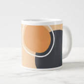 Boho art, terracotta red, blue, white line art Jumbo-Tasse (Vorderseite Rechts)