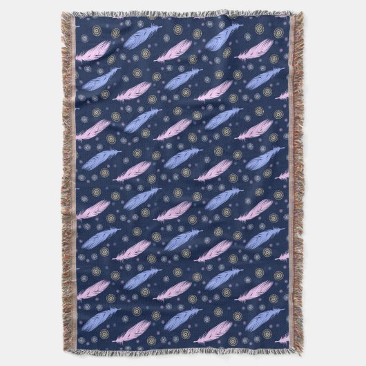 boho Art versieht Muster mit Federn Decke (Vorderseite Vertikal)