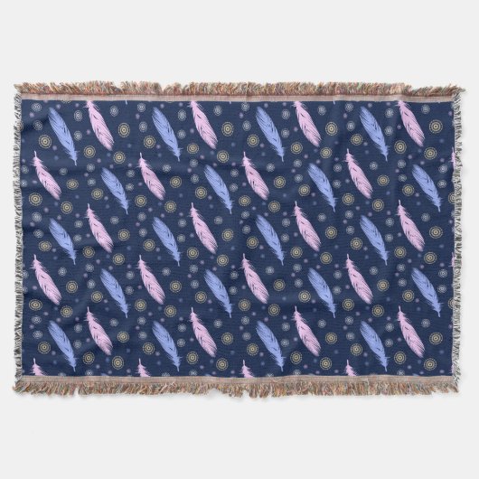 boho Art versieht Muster mit Federn Decke (Vorderseite)