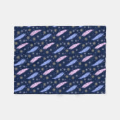 boho Art versieht Muster mit Federn Fleecedecke (Vorderseite (Horizontal))