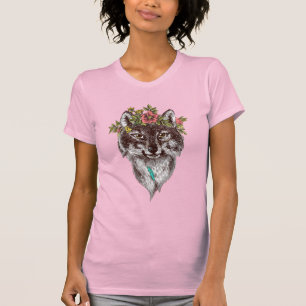 Boho Art-Wolf-Halo-Porträt T-Shirt