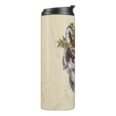 Boho Art-Wolf-Halo-Porträt Thermosbecher (Nach links gedreht)