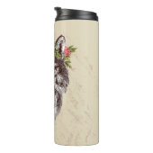 Boho Art-Wolf-Halo-Porträt Thermosbecher (Nach rechts gedreht)