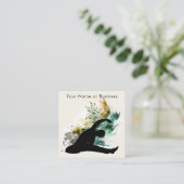 Boho Artful Yoga Tree of Life Sacred Geometry Quadratische Visitenkarte (Stehend Vorderseite)