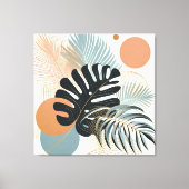 boho-artige tropische Blattmalerei Leinwanddruck (Vorderseite)