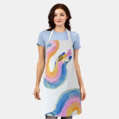 Boho Artistic Abstrakt Paint Strokes Schürze (Getragen)