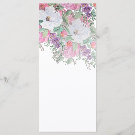 Boho Artistic Fairy Blumengarten Menükarte (Rückseite)