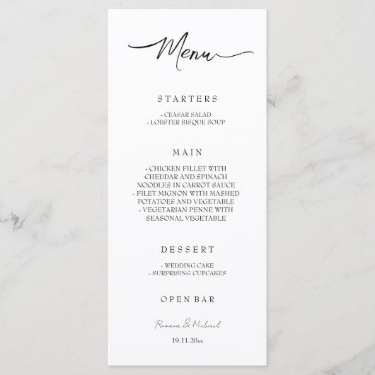 Boho Artistic Fairy Blumengarten Menükarte (Vorderseite)