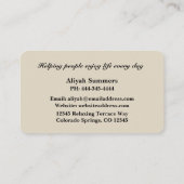 Boho Artistic Rose Meditative Business Card Visitenkarte (Rückseite)