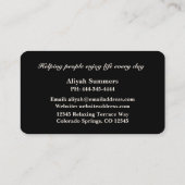 Boho Artistic Rose Meditative Business Card Visitenkarte (Rückseite)