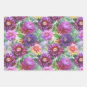Boho Aster Blumen Floral Geschenkpapier Set (Vorderseite 2)