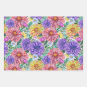 Boho Aster Blumen Floral Geschenkpapier Set (Vorderseite)