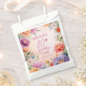 Boho Aster Flowers Floral 80th Birthday Party Geschenktütchen (Ausgeschnitten)