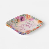 Boho Aster Flowers Floral 80th Birthday Party Pappteller (Gewinkelt)