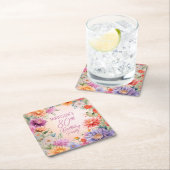 Boho Aster Flowers Floral 80th Birthday Party Rechteckiger Pappuntersetzer (Vor Ort)