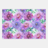 Boho Aster Flowers Floral Geschenkpapier Set (Vorderseite 3)