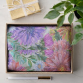 Boho Aster Flowers Floral Seidenpapier (Geschenk)