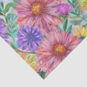 Boho Aster Flowers Floral Seidenpapier (Detail)