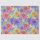 Boho Aster Flowers Floral Seidenpapier (Vorderseite)