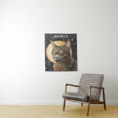 Boho Ästhetik Schöne Weihnachtskatze Wandteppich (Beispiel)