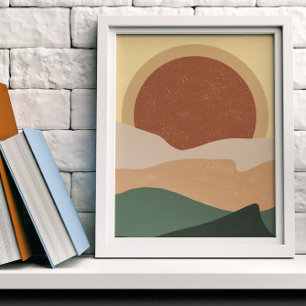 Boho-Ästhetik-Sonnenuntergang Moderne Kunst Poster
