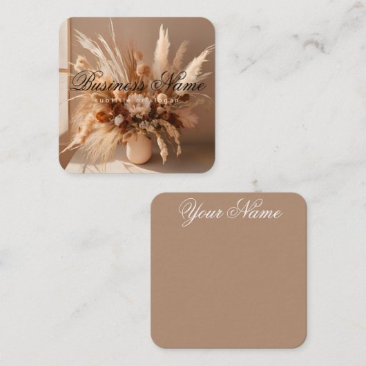 Boho | ästhetisch | Floral getrocknet | Visitenkar Quadratische Visitenkarte (Vorne/Hinten)