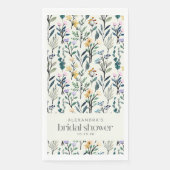 Boho Ästhetische Aquarelldusche Wildblume Serviette (Vorderseite)