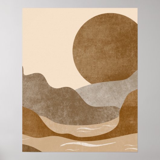 Boho Ästhetische Bergwelt Moderne Kunst Poster (Vorne)