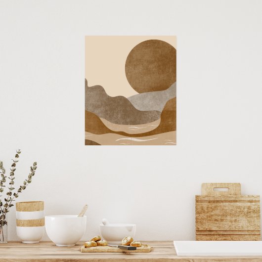 Boho Ästhetische Bergwelt Moderne Kunst Poster (Küche)